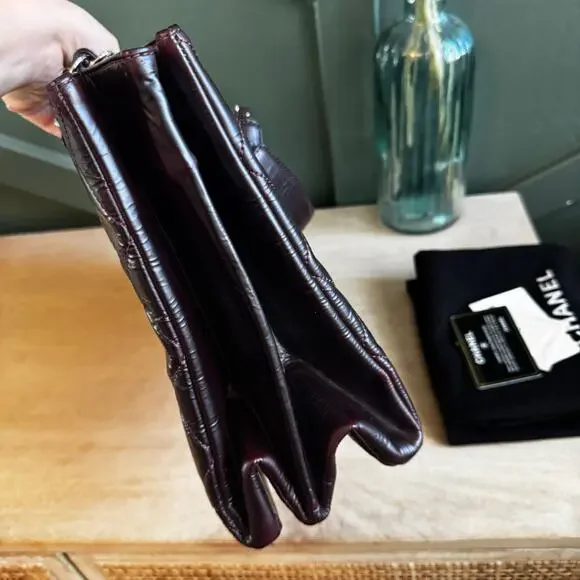 MINT XL CHANEL GRAND SHOPPING TOTE LEATHER DARK BROWN - Picture 5 of 7